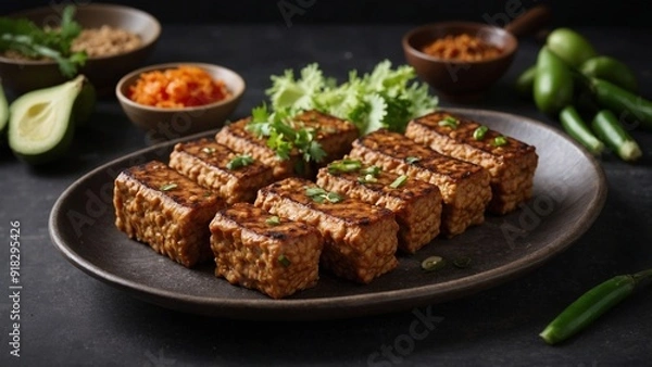 Obraz grilled steak with vegetables