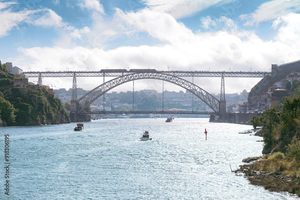 Obraz View of the city of Porto, Portugal, in colorful close-up
