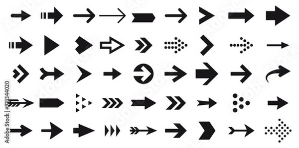 Fototapeta arrow icons vector arrow cursor isolated white.