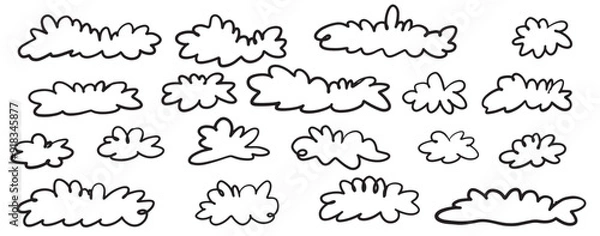 Fototapeta  doodle line cloud hand drawn sky vector illustration