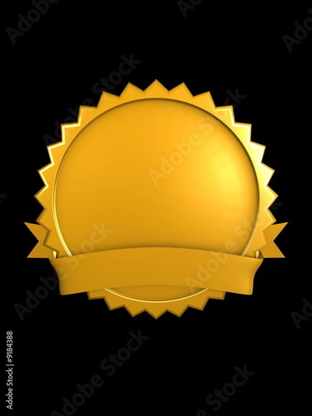 Obraz 3d image, best brand badge, Gold