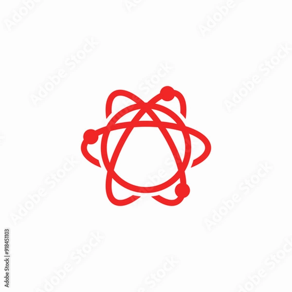 Fototapeta abstract atomic logo with circle shape