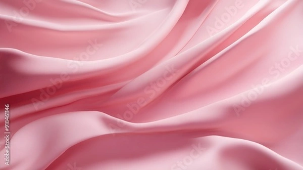 Fototapeta Smooth Pink Fabric Draped in Gentle Waves