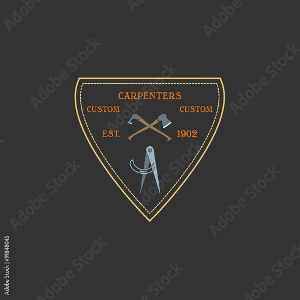 Fototapeta Logotype for construction and carpentry industries. 