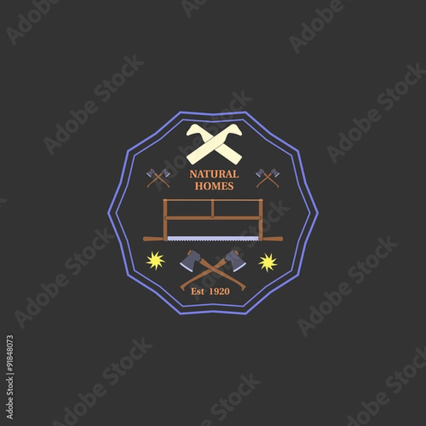 Fototapeta Logotype for construction and carpentry industries. 