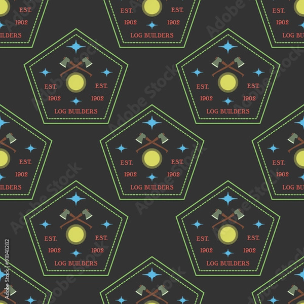 Fototapeta Logotype for construction and carpentry industries. 