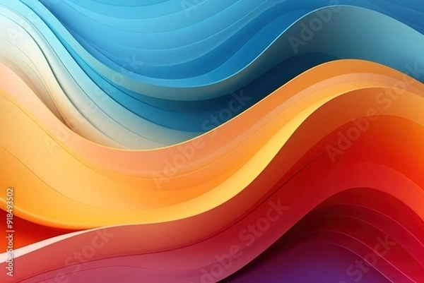 Fototapeta Abstract background with colorful wavy lines.