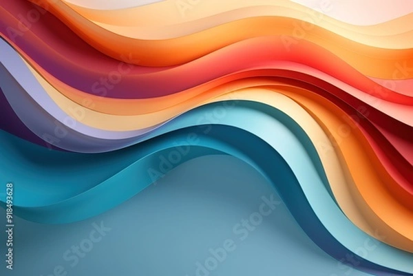 Fototapeta Abstract background with colorful wavy lines.