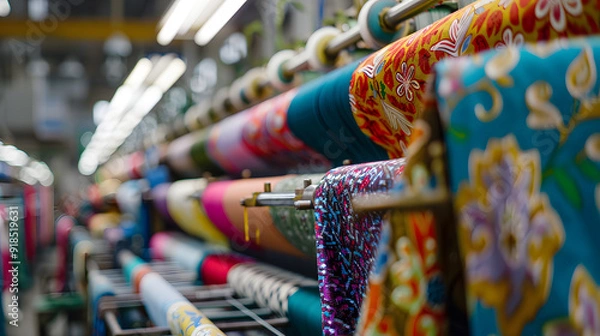 Fototapeta Vibrant Textile Rolls
