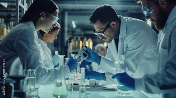 Fototapeta researchers conducting experiments in a laboratory
