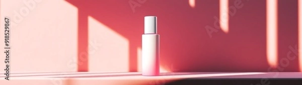 Fototapeta Minimalist beauty product on a soft pink background, showcasing elegant design and soothing aesthetic for modern skincare.