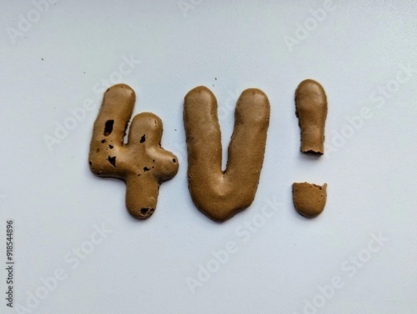 Fototapeta Buchstaben und Zahlen aus Keks 4U!