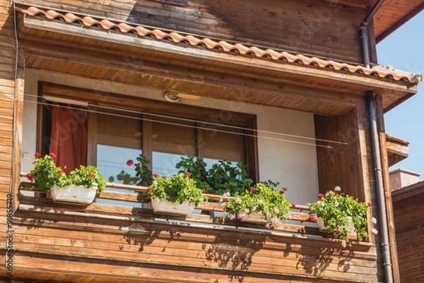 Fototapeta Фрагмент фасада здания в городе Созополь