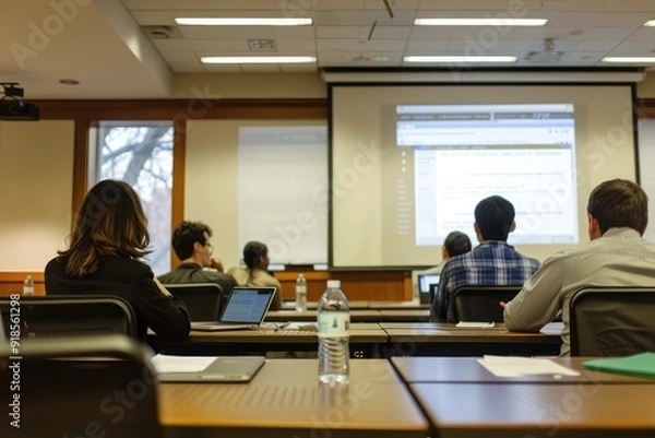 Fototapeta Free photo businessman in a big office in concept of business vision