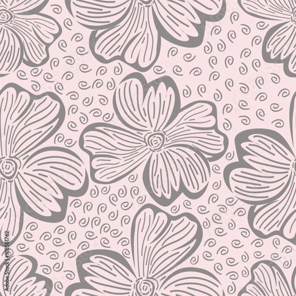 Fototapeta Abstract seamless allover floral chintz pattern design for Textile prints, wallpapers and other decorative projects