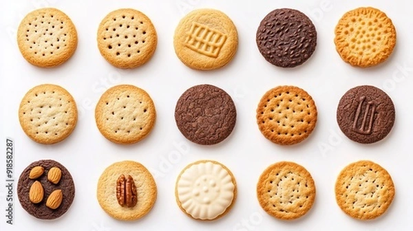 Fototapeta lots of different shapes of cookies