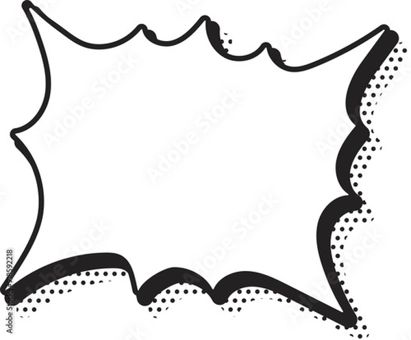 Fototapeta Heart blank speech balloon pop up hand drawn