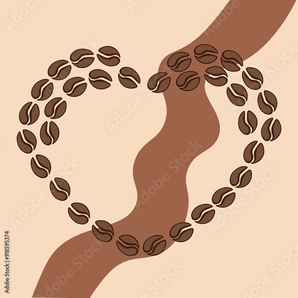 Obraz heart shape made of coffee beans
