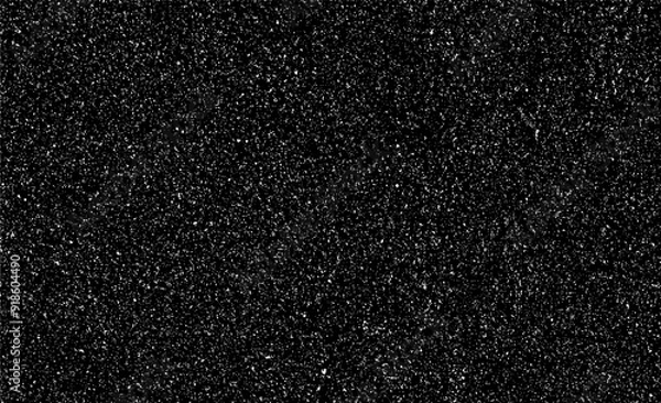 Fototapeta Snow, stars, twinkling lights, rain drops on black background. Abstract vector noise. Small particles of debris and dust. Distressed uneven grunge texture overlay.
