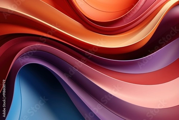 Fototapeta Abstract colorful wavy background, 3D graphic design.