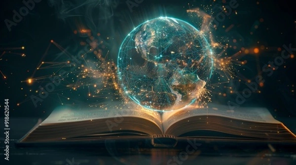 Fototapeta Digital Enlightenment Illuminating Global Connectivity and Innovation