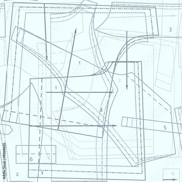 Obraz Seamless sewing clothes pattern