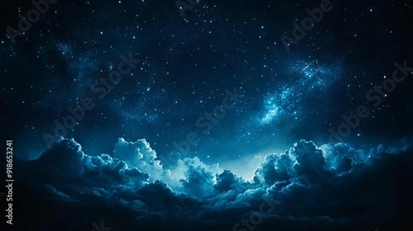 Obraz Starry Night Sky with Clouds