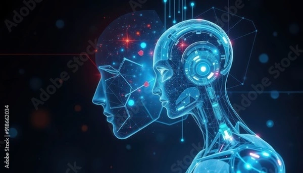 Fototapeta Digital Human - AI, Technology, Future, Artificial Intelligence, Machine Learning