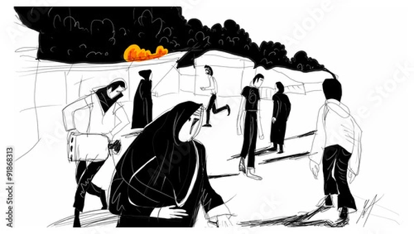 Obraz Camp de réfugiés Syriens