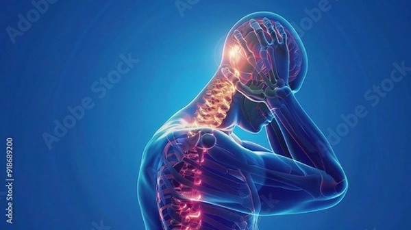 Fototapeta The Intense Focus on Spinal Injury: A Challenging Medical Condition Requiring Attention and Care.