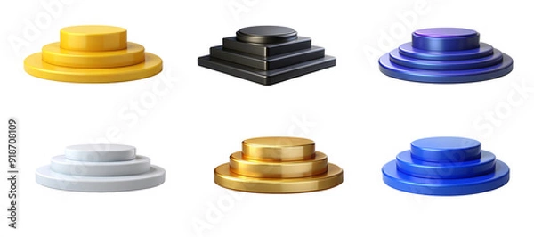 Obraz 3D Podium Isolated on Transparent Background for Design