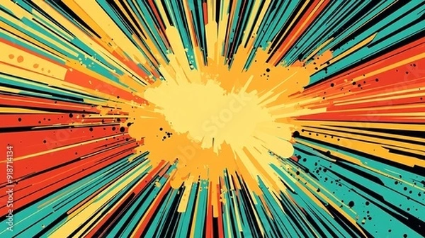 Fototapeta Abstract Background with Colorful Stripes and Splashes