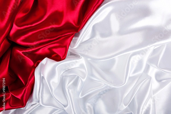 Obraz red and white silk background