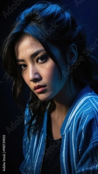 Fototapeta Elegant Mystery: A Portrait of Contemplation and Style