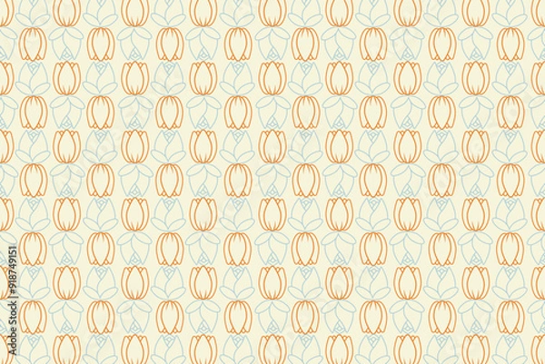 Obraz Rose tulip petals outline design seamless repeat pattern