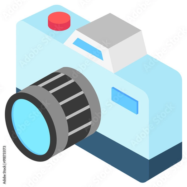 Obraz Camera isometric 3d icon, related to technology, home appliances theme. use for modern concept, UI or UX kit, web and app development.