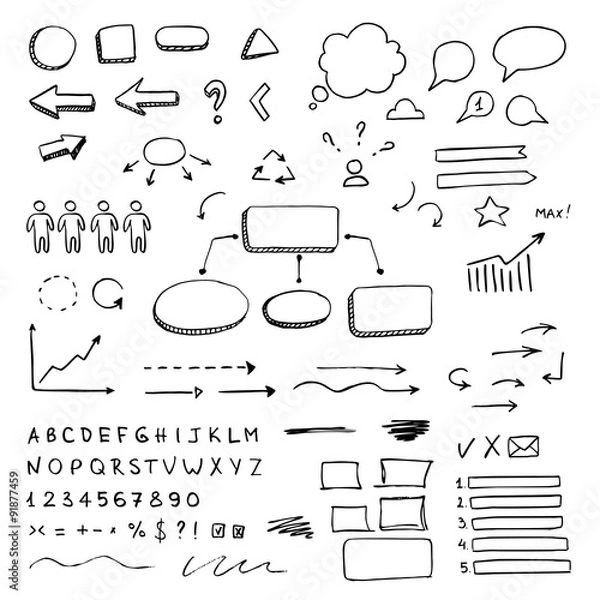 Fototapeta Hand drawn vector elements
