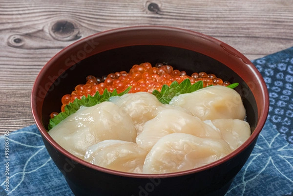 Obraz ホタテ＆イクラ丼