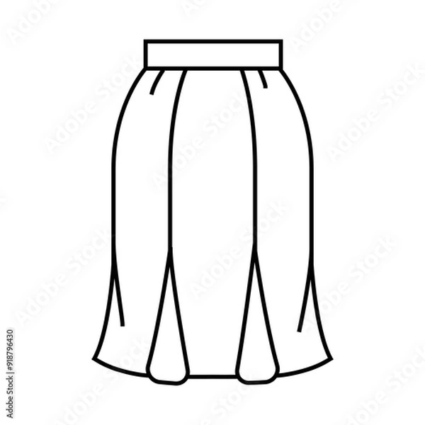 Obraz godet gored skirt line icon vector. godet gored skirt sign. isolated contour symbol black illustration