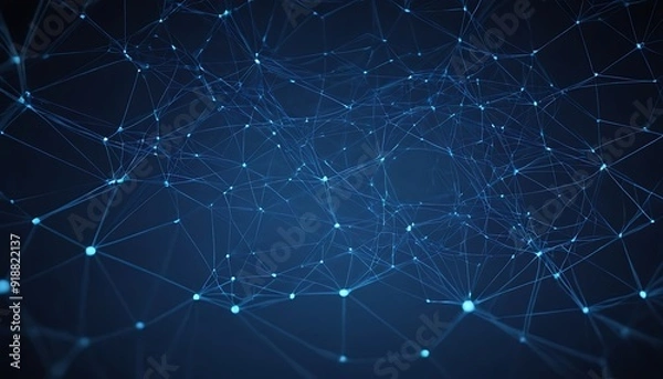 Fototapeta Technology background. Digital drawing blue theme. Network concept 3d rendered7