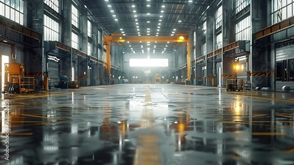 Obraz Large factory workshop space building : Generative AI