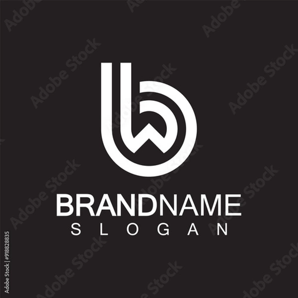Obraz Alphabet Letters BW or WB logo design template