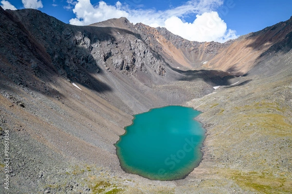 Obraz mountains lake shadows aerial view
