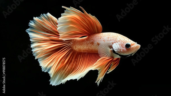 Fototapeta Close-up of a Betta Fish with Flowing Fins