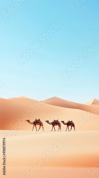 Obraz Camel Caravan Traversing Desert Dunes