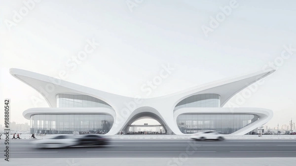 Fototapeta Futuristic Architectural Design of a Modern Building