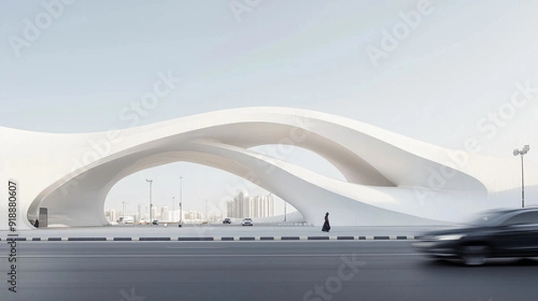 Fototapeta Futuristic Architectural Design of a Modern Building