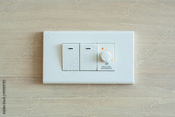 Fototapeta Dimmer switch and light switch