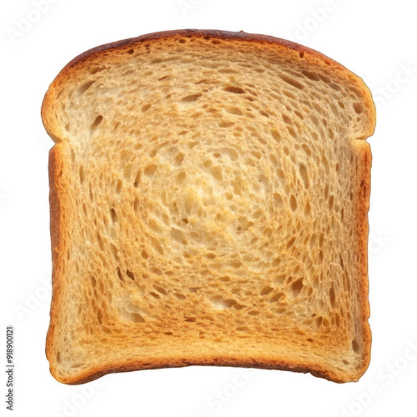 Fototapeta Bread slice lightly toasted isolated on transparent background