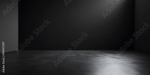 Obraz Dark stone floor in a vintage home studio spotlighting products 